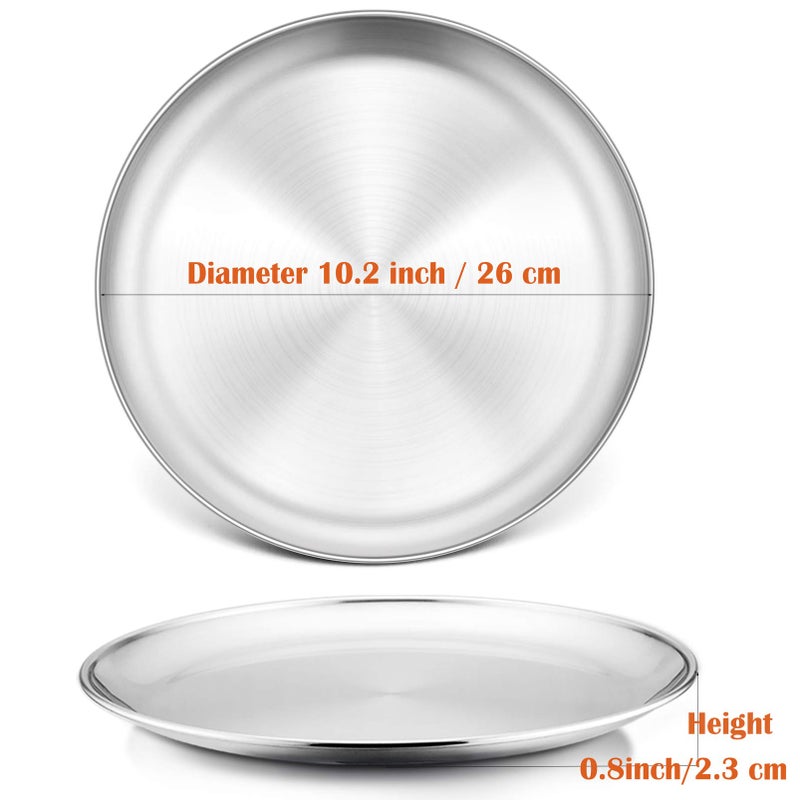 P&P CHEF Pizza Pan Set of 2, Stainless Steel Pizza Tray, Round Pizza Plate For Pie Cookie Pizza Cake, Non Toxic & Heavy Duty, Dishwasher Safe & Easy Clean, 10 Inch & Silver - Image 3